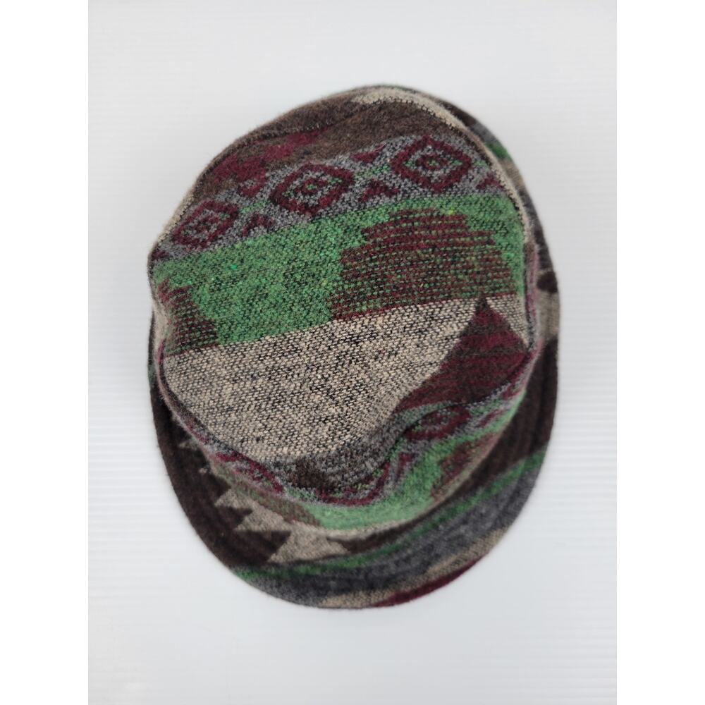 Ruth & Boaz Wool Blend Aztec Unisex One Size‎ Sun Bucket Hat Brown Green